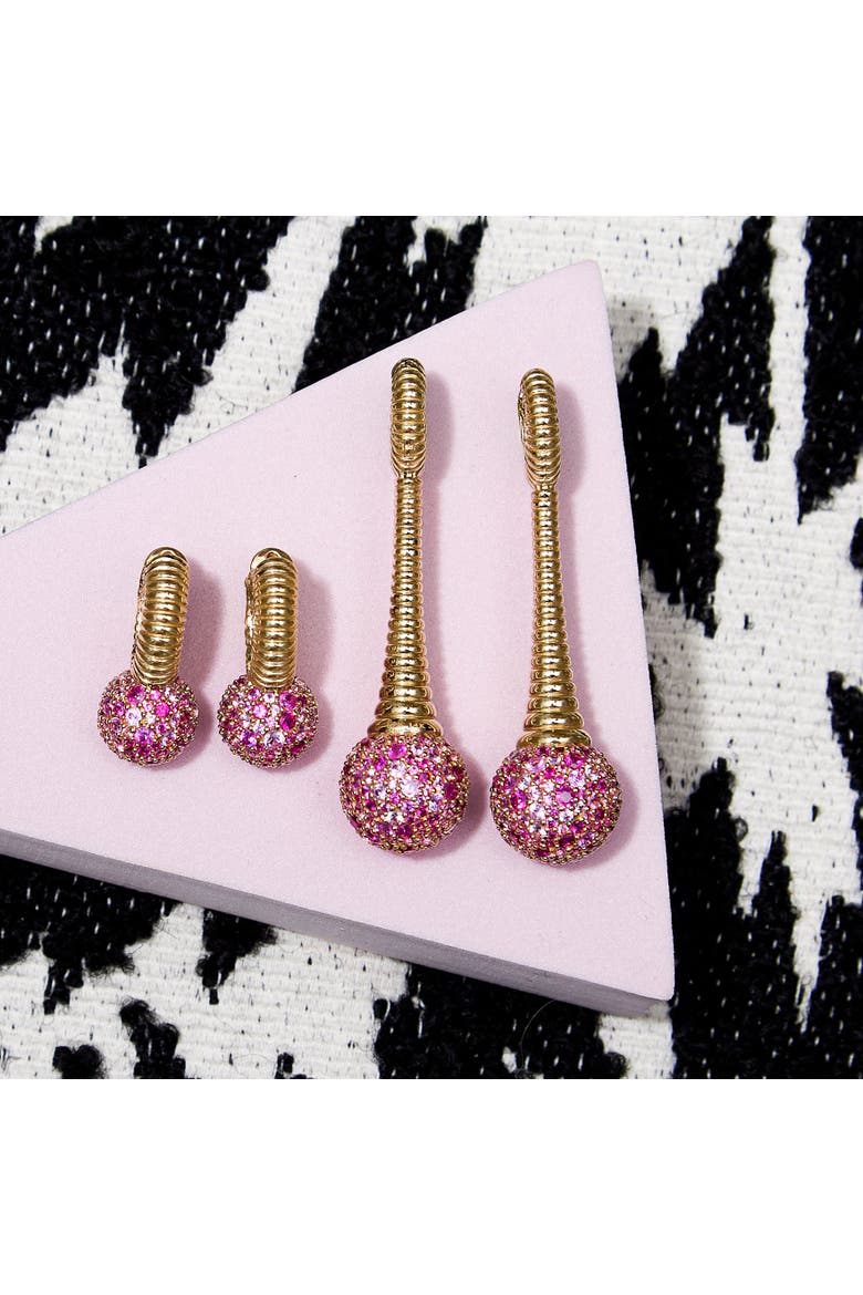Revel Bobble Chandelier Earring, Alternate, color, Pink Sapphire