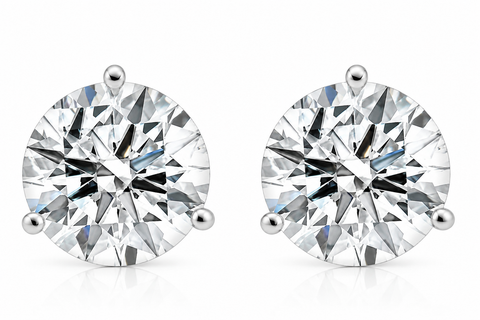 Certified 4 1/2 Ct Lab Grown Diamond Martini Screw Back Studs 14k Gold