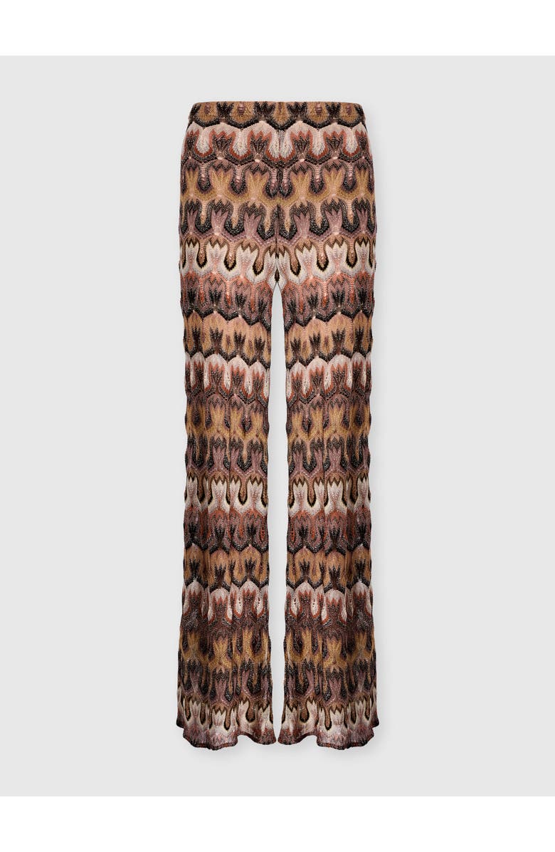 Missoni Trousers In Viscose Lamé Arabesque Motif, Main, color, Tan