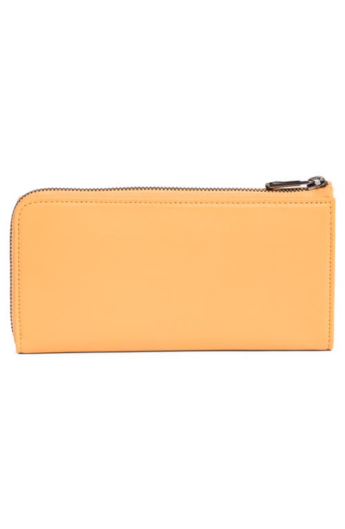 Longchamp Le Pilage Cuir Zip Wallet In Orange