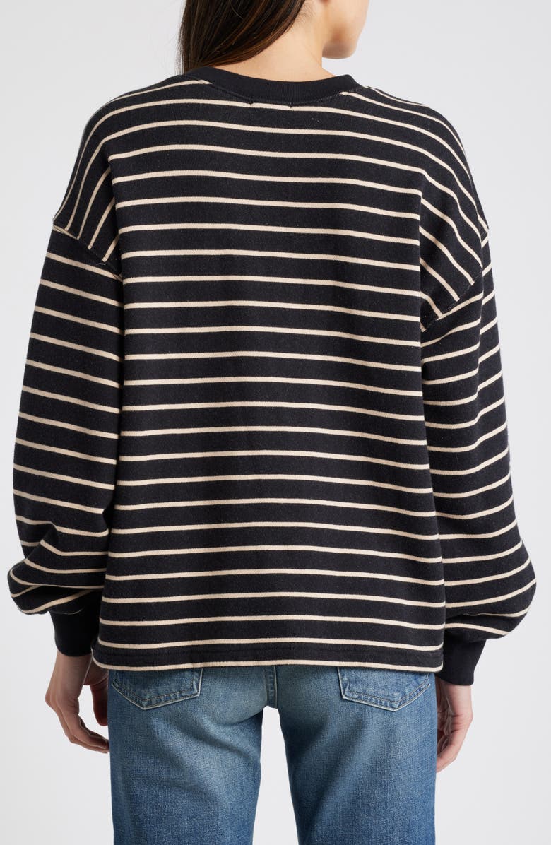 Rails Joan Stripe French Terry Top, Alternate, color, Black Ivory Stripe