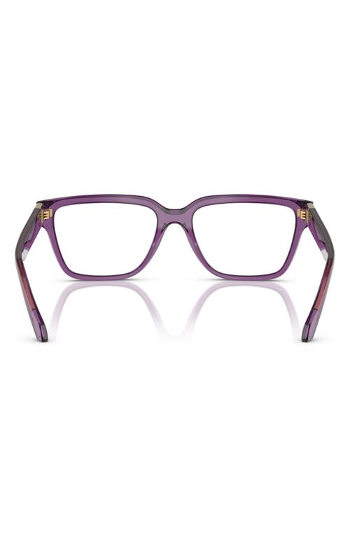 Versace 53mm Rectangular Optical Glasses In Violet