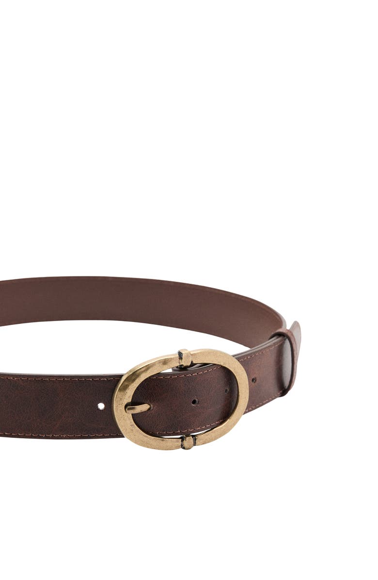 MANGO Hammered Buckle Faux Leather Belt, Alternate, color, 