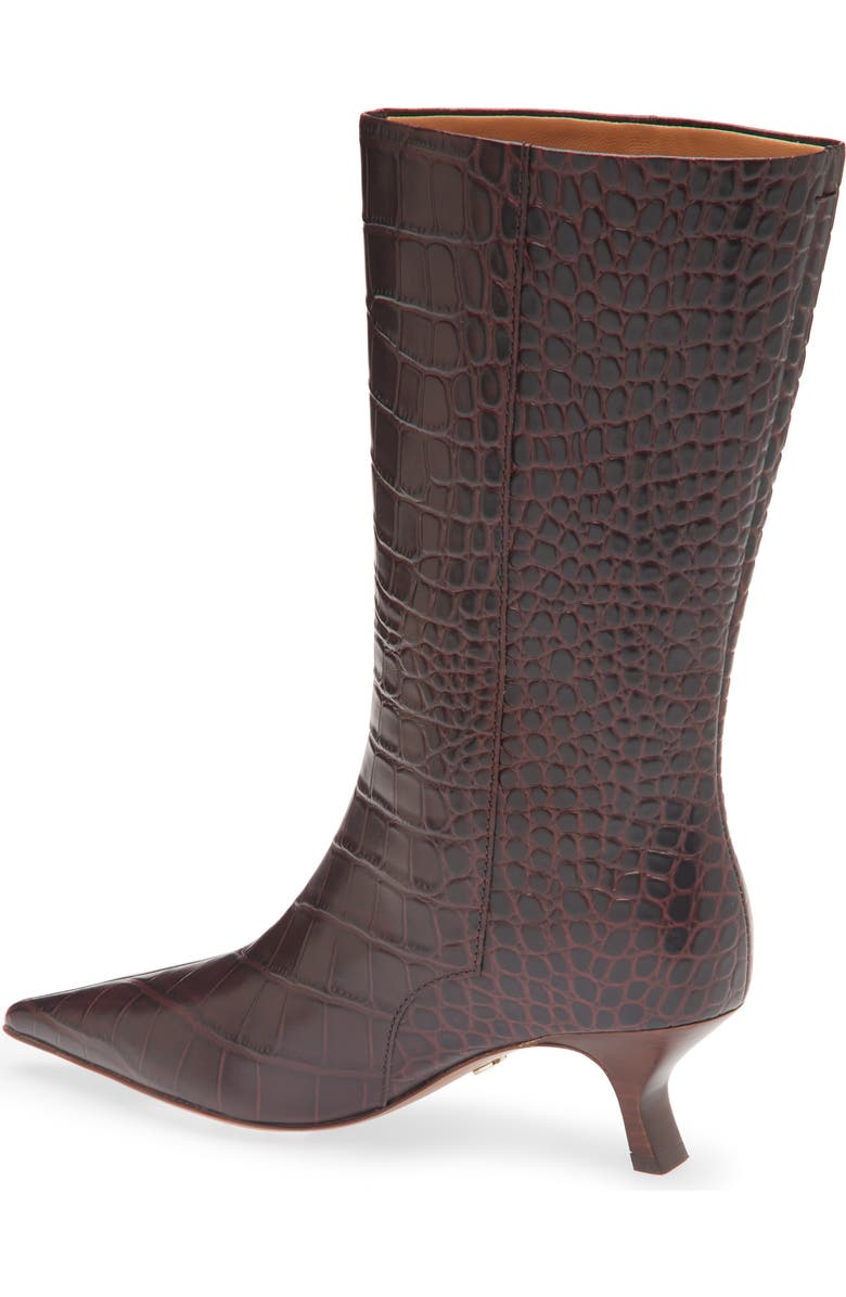 rag & bone Mott Pointed Toe Boot, Alternate, color, Bordeaux Croc