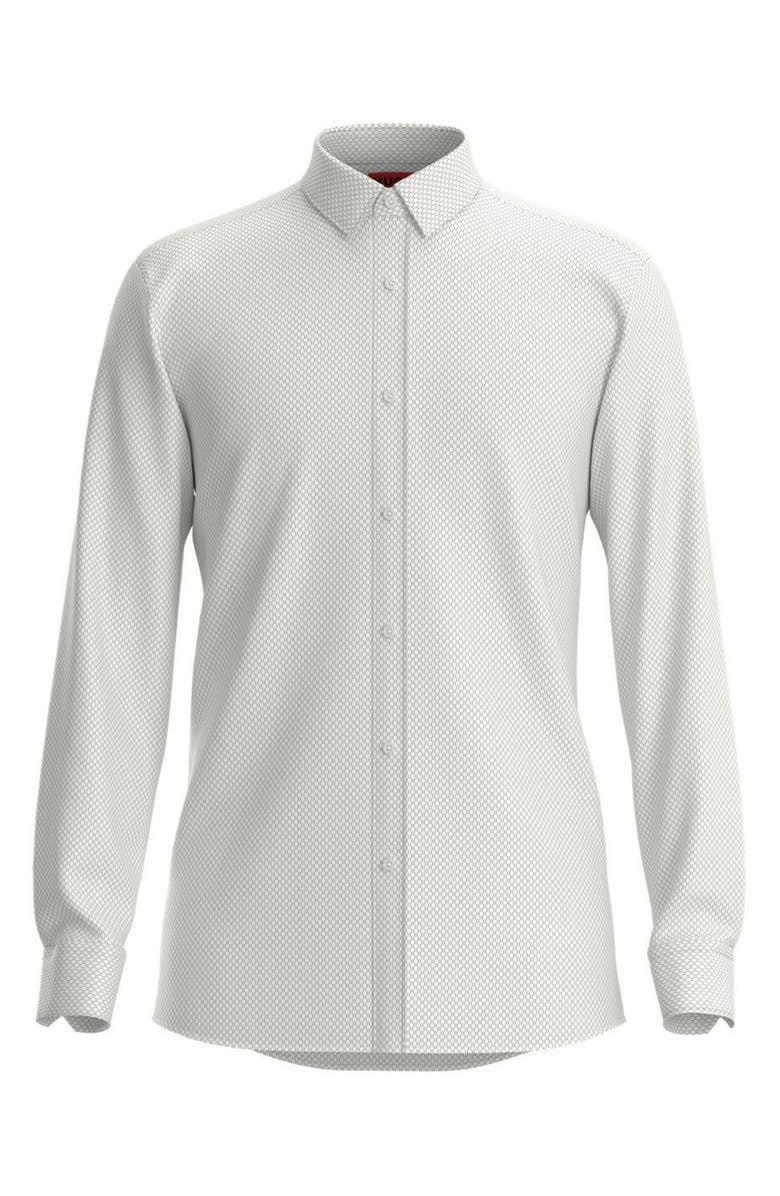 BOSS Elisha Extraslim Fit Micro Geo Print Button-Up Shirt, Main, color,