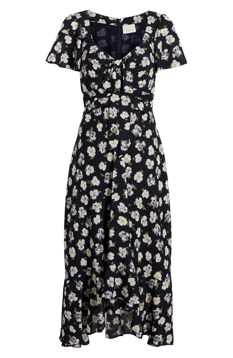 Cinq à Sept Isha Tossed Poppies Floral Print Midi Dress, Alternate, color, Navy Multi