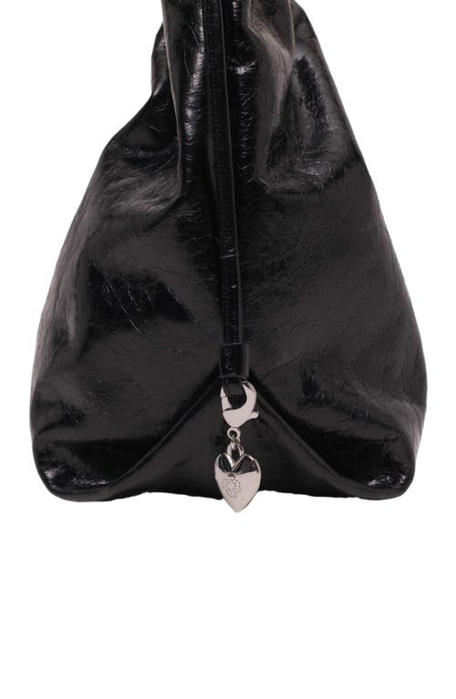 Maje Crackled Miss M Tote Bag In Black