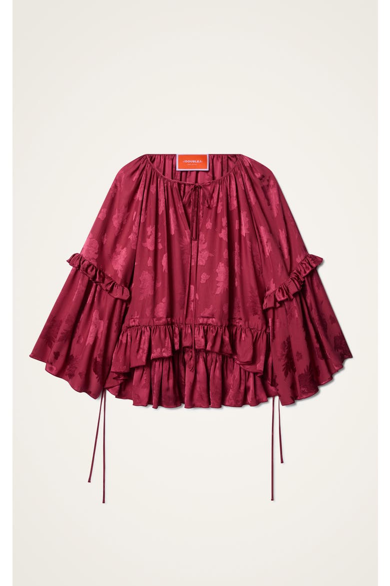 Boho Blouse, Alternate, color, Solid Brick Red