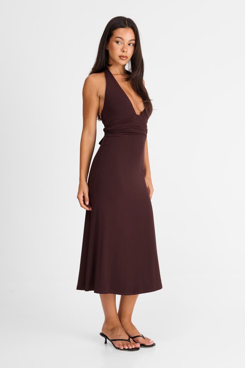 Thea Midi Dress, Alternate, color, Chocolate