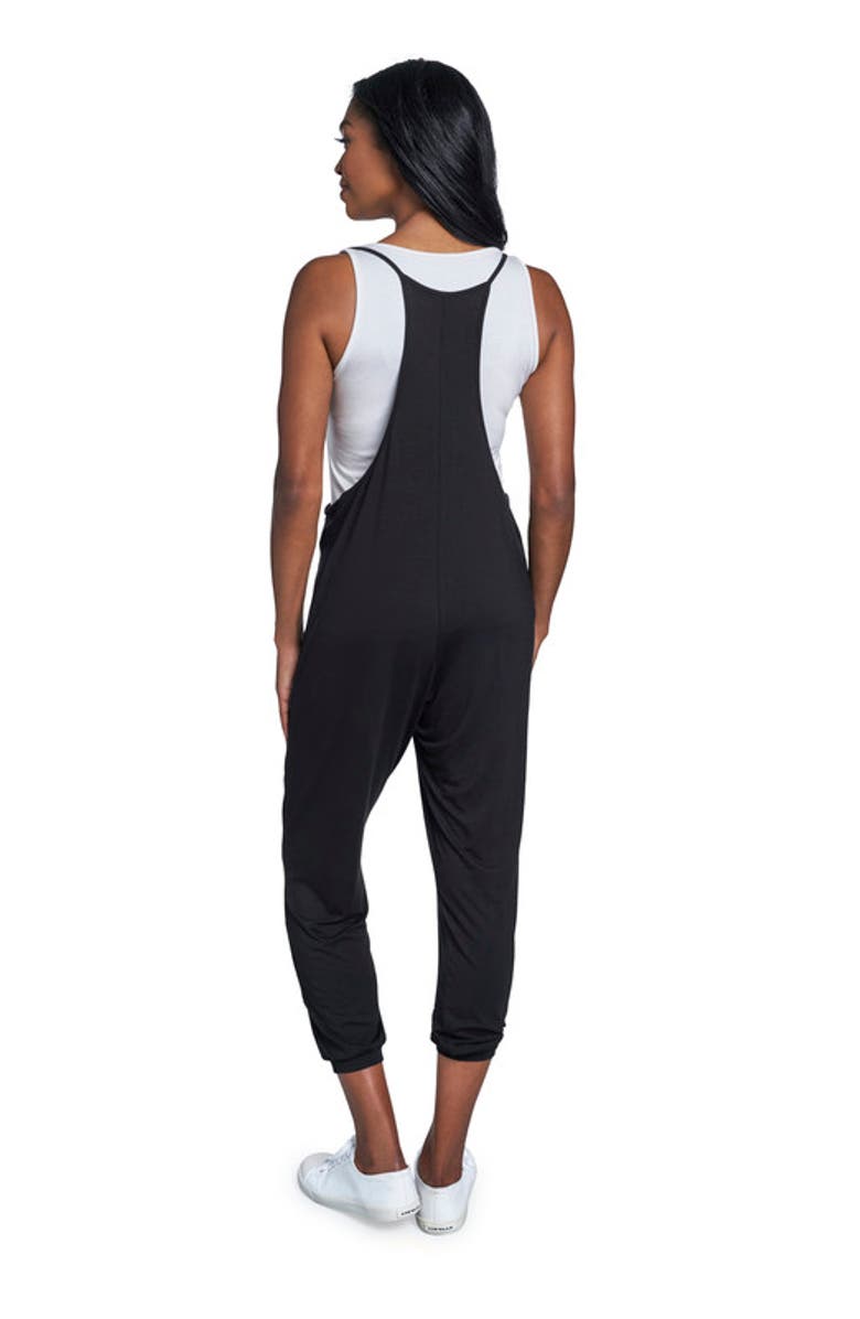 Everly Grey Brandi During & After Maternity/Nursing Romper, Alternate, color, Black