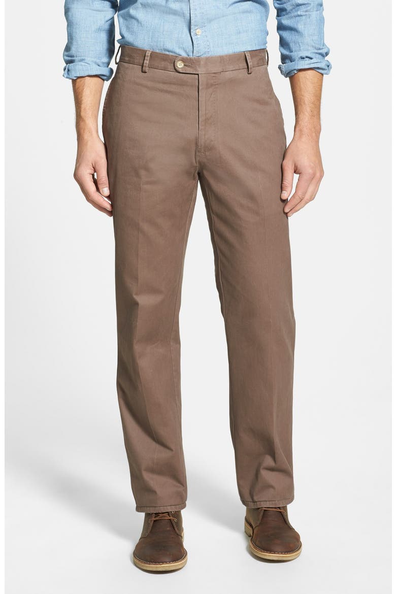 'Raleigh' Regular Fit Flat Front Pants, Main, color, ESPRESSO