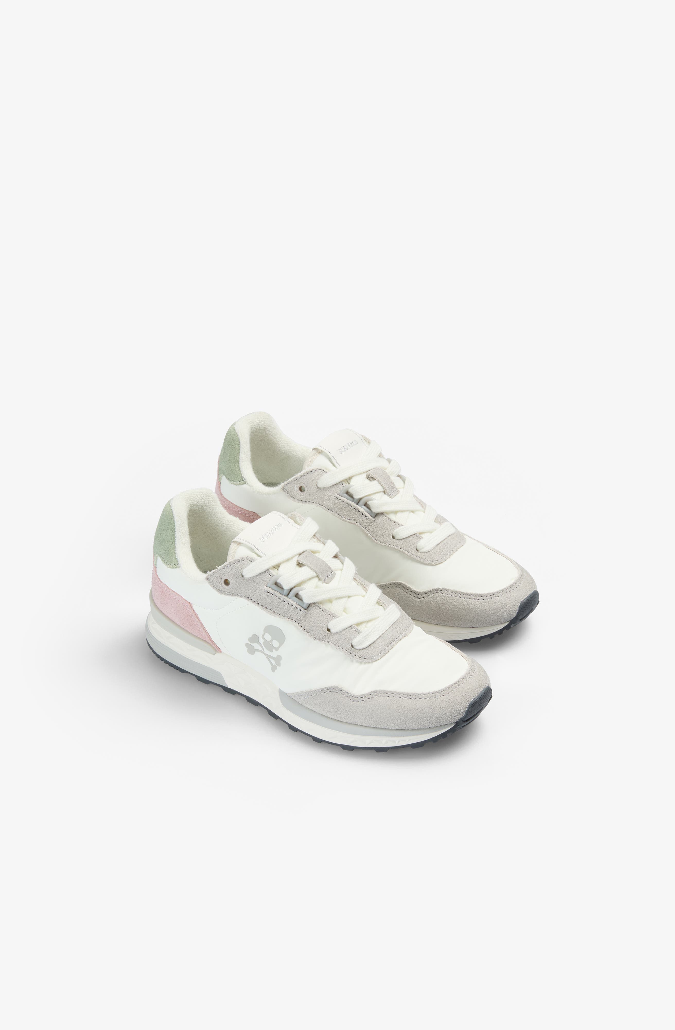 Contrasting Suede Sneaker, Main, color, WhiteGreen