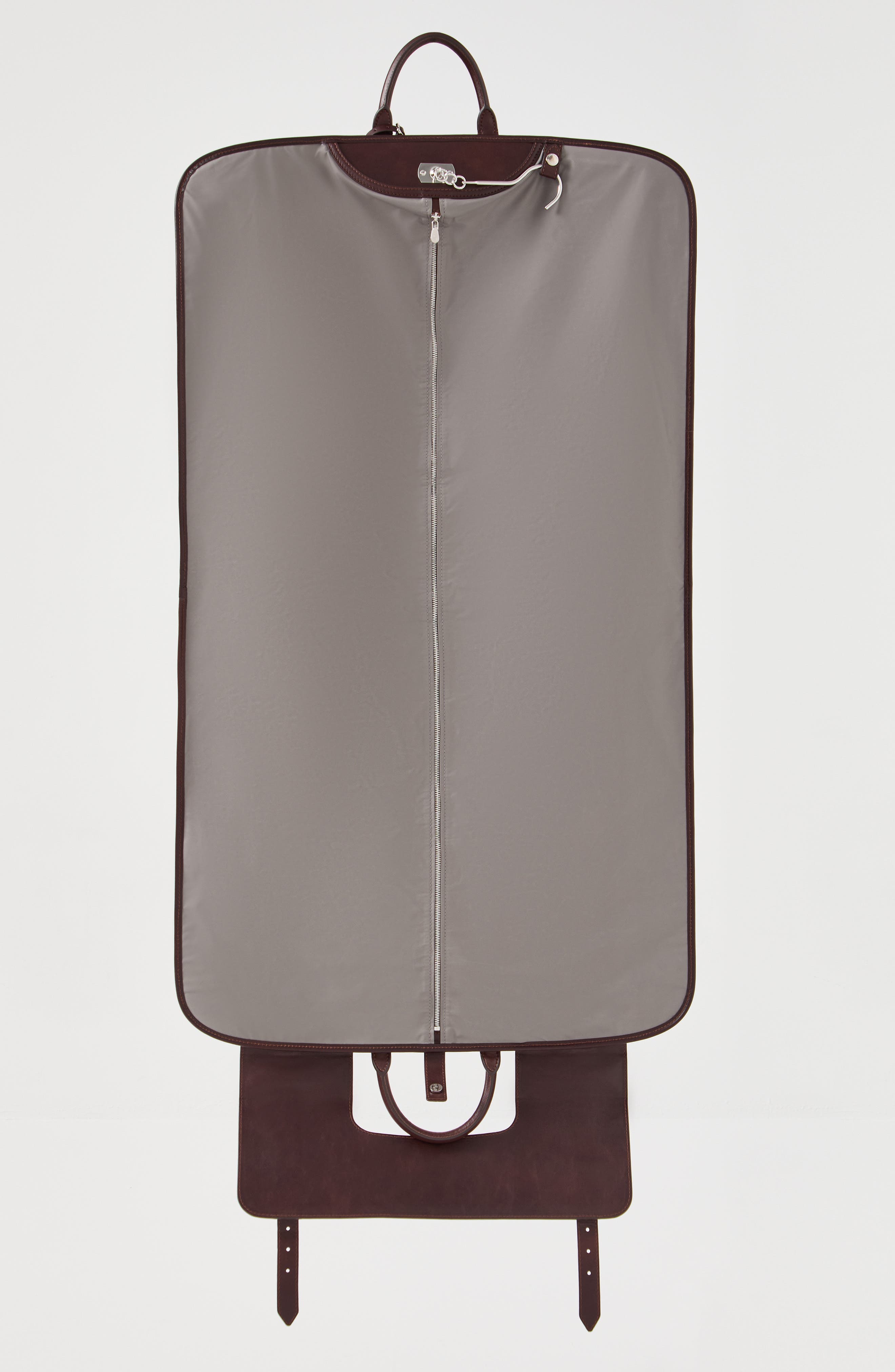 Brunello Cucinelli Calfskin suit carrier, Alternate, color, Burgundy