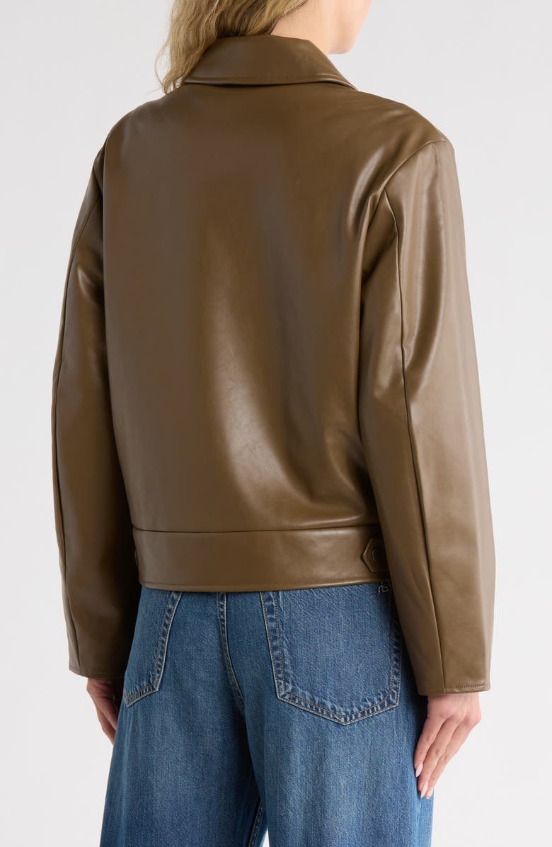 rag & bone Myla Faux Leather Jacket, Alternate, color, Brown