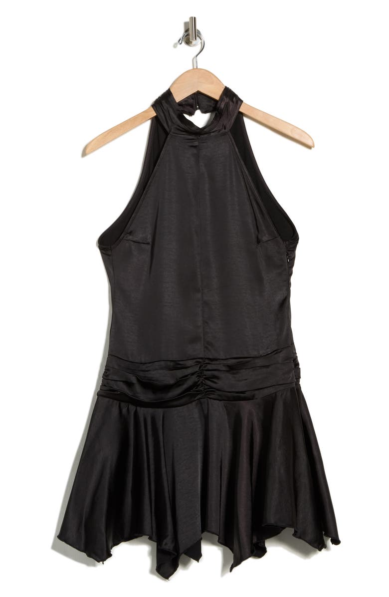 Motel Hydri Sleeveless Satin Minidress, Main, color, Black