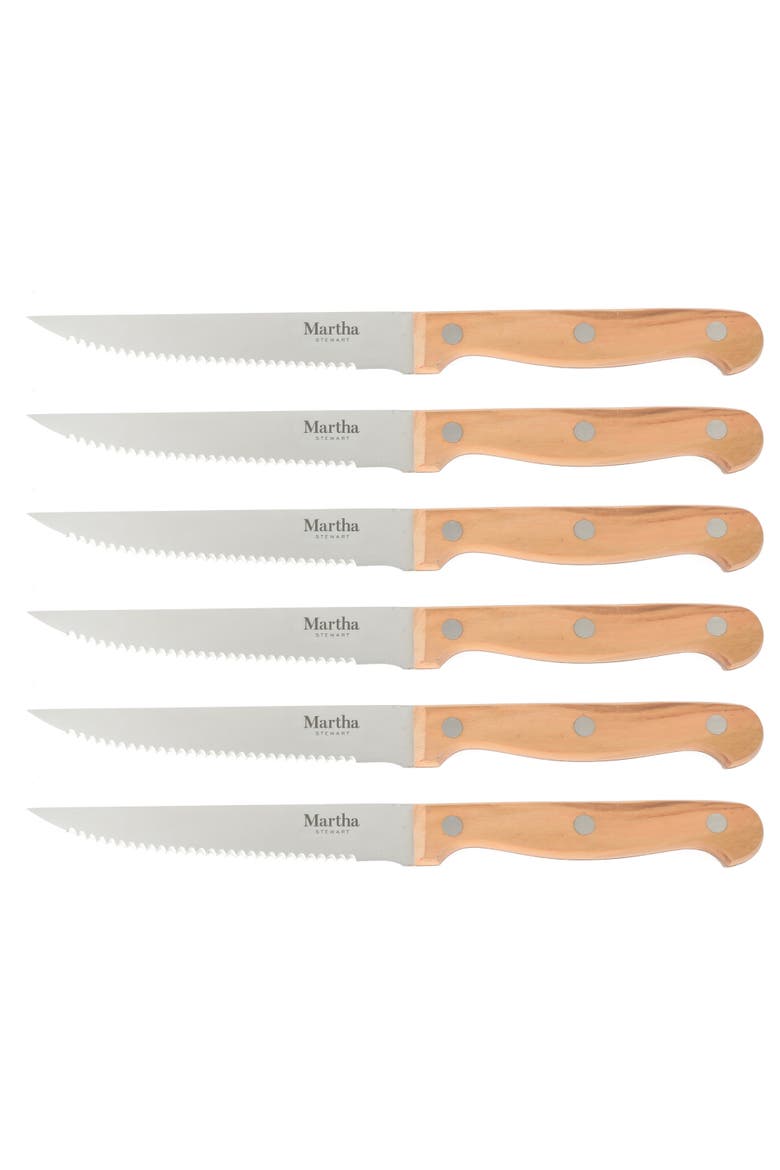 Austenwood 15-Piece German Stainless Steel Knife Block Set with Italian Olive Wood Handle, Alternate, color, Stainless
