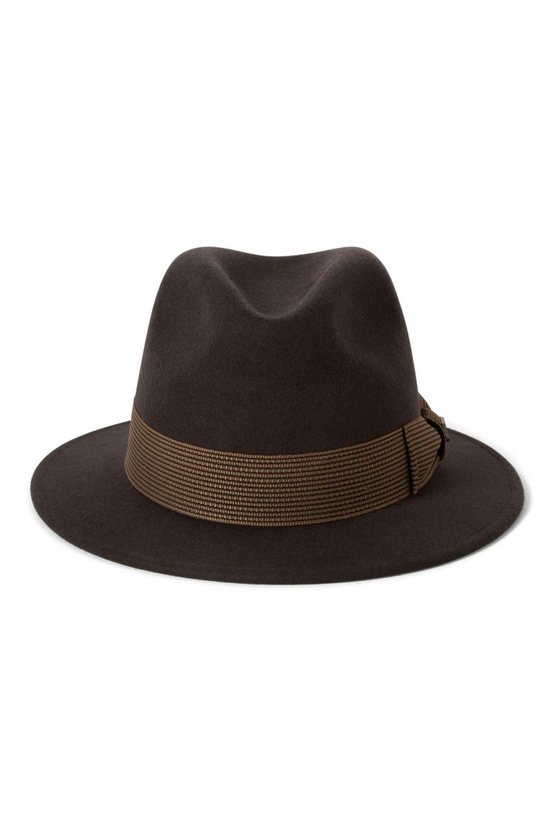 Roma Wool Felt Fedora, Alternate, color, CHOCOLATE/ BRONZE