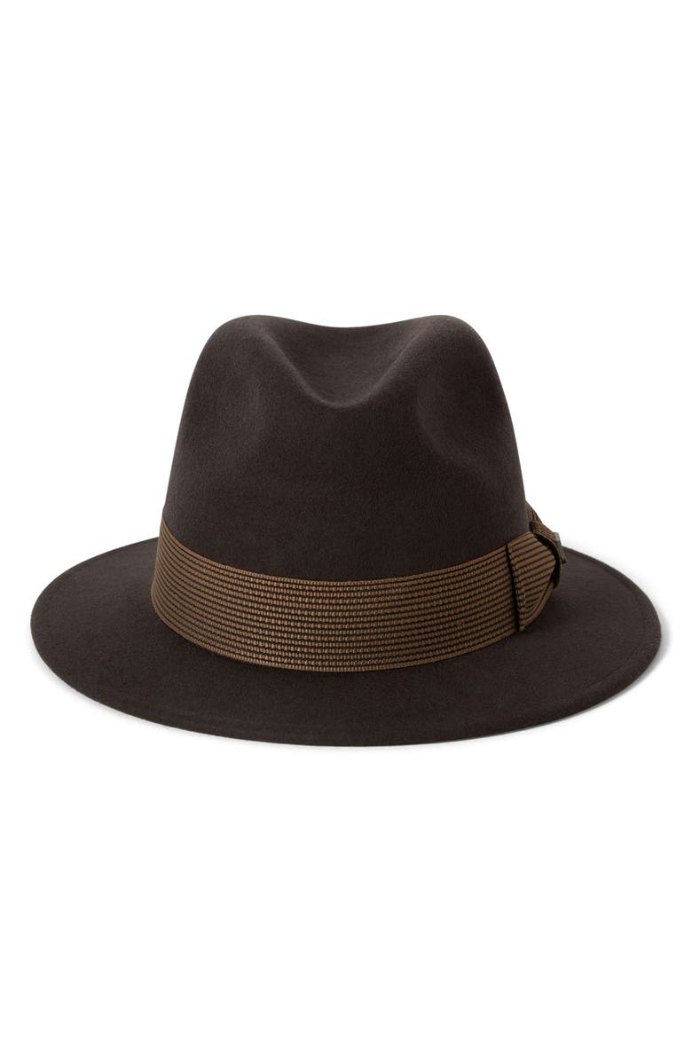 Brixton Roma Wool Felt Fedora, Alternate, color, Chocolate/ Bronze