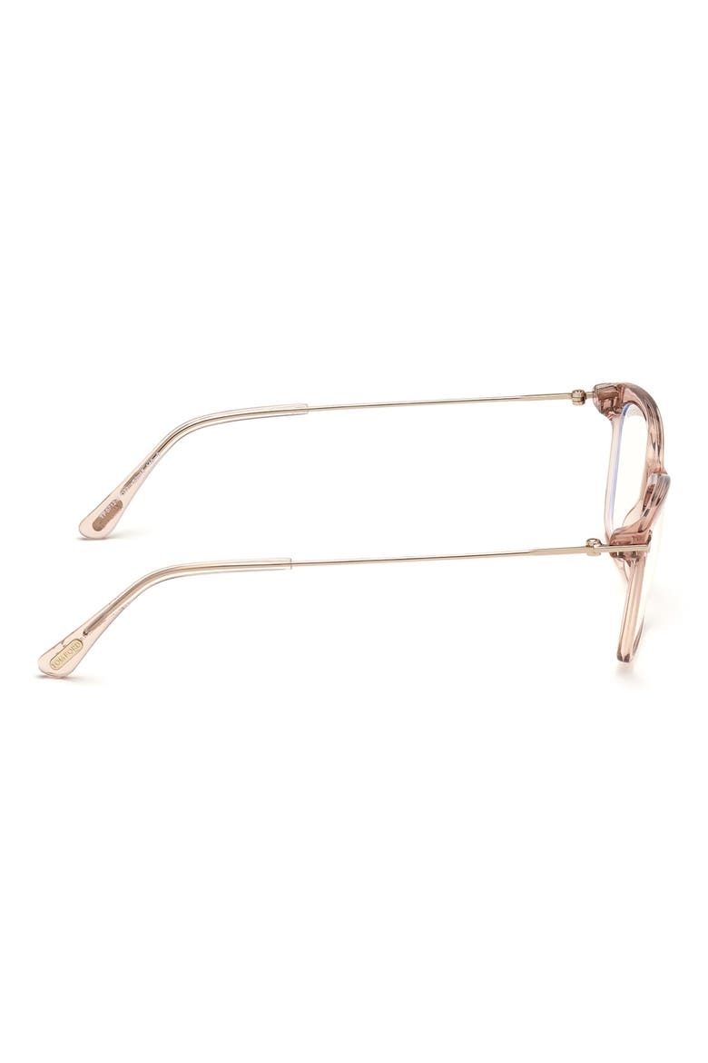 50mm Square Optical Glasses, Alternate, color, PINK ROSE GOLD / BLUE BLOCK