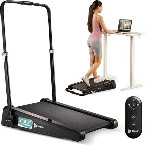 Mini Walking Pad Treadmill with Incline  Compact Under Desk Treadmill for Home & Office