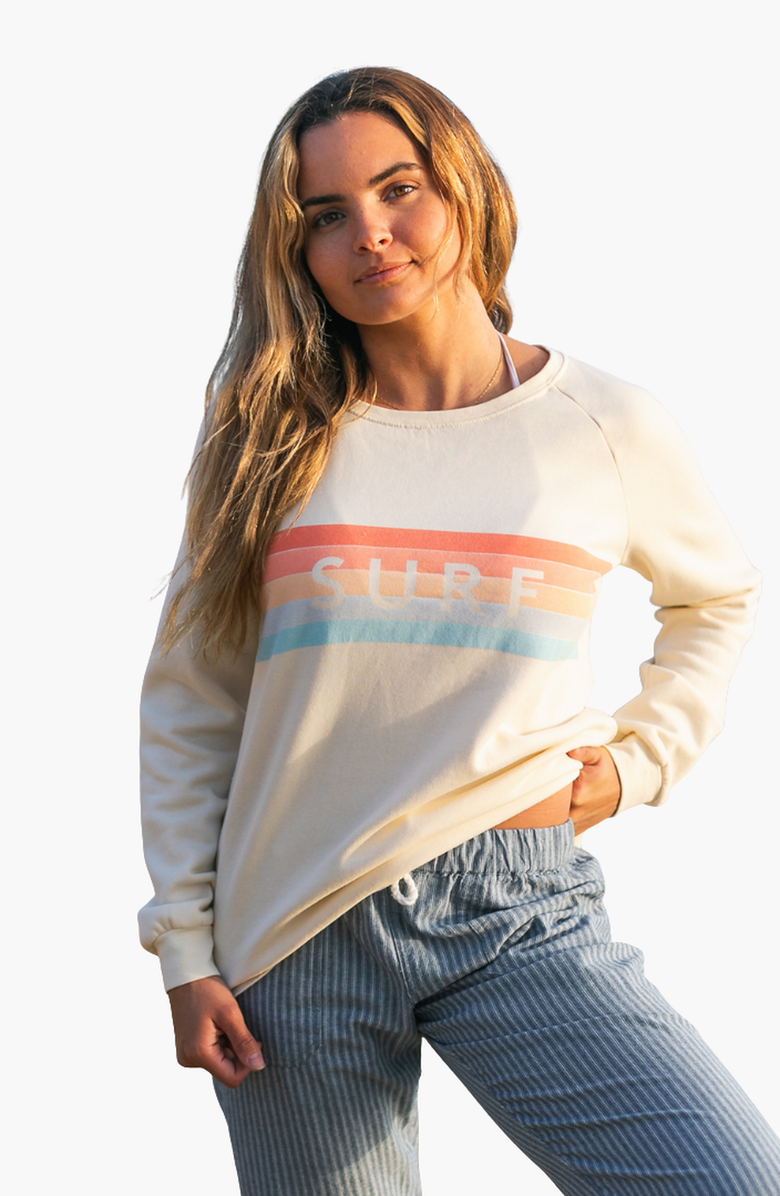 Everyday California Ventura Crewneck Sweater, Alternate, color, Off-White Stripes