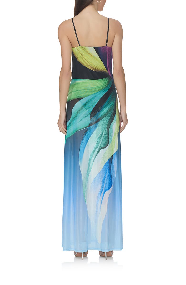 AFRM Shea Print A-Line Mesh Maxi Dress, Alternate, color,