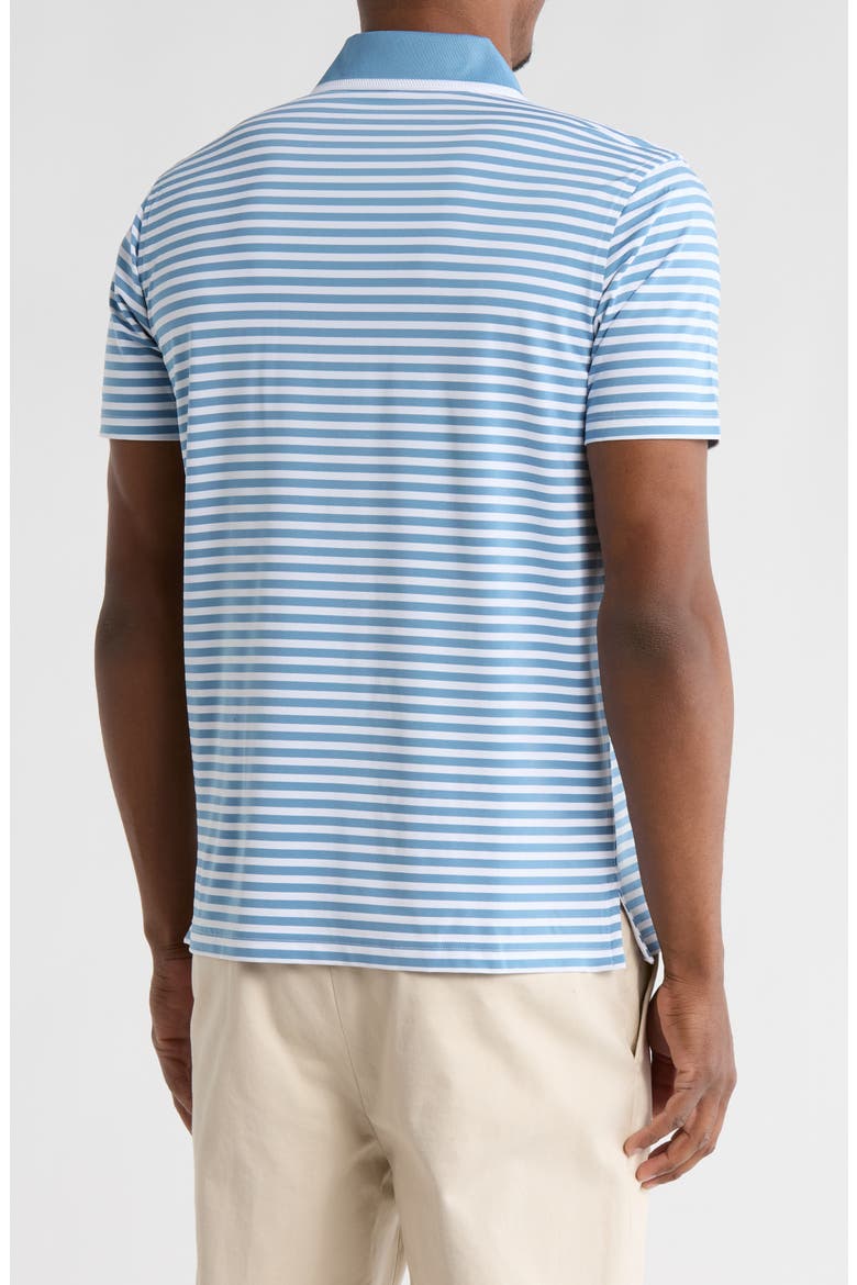 Feeder Stripe Knit Performance Polo, Alternate, color, BLUE/ WHITE