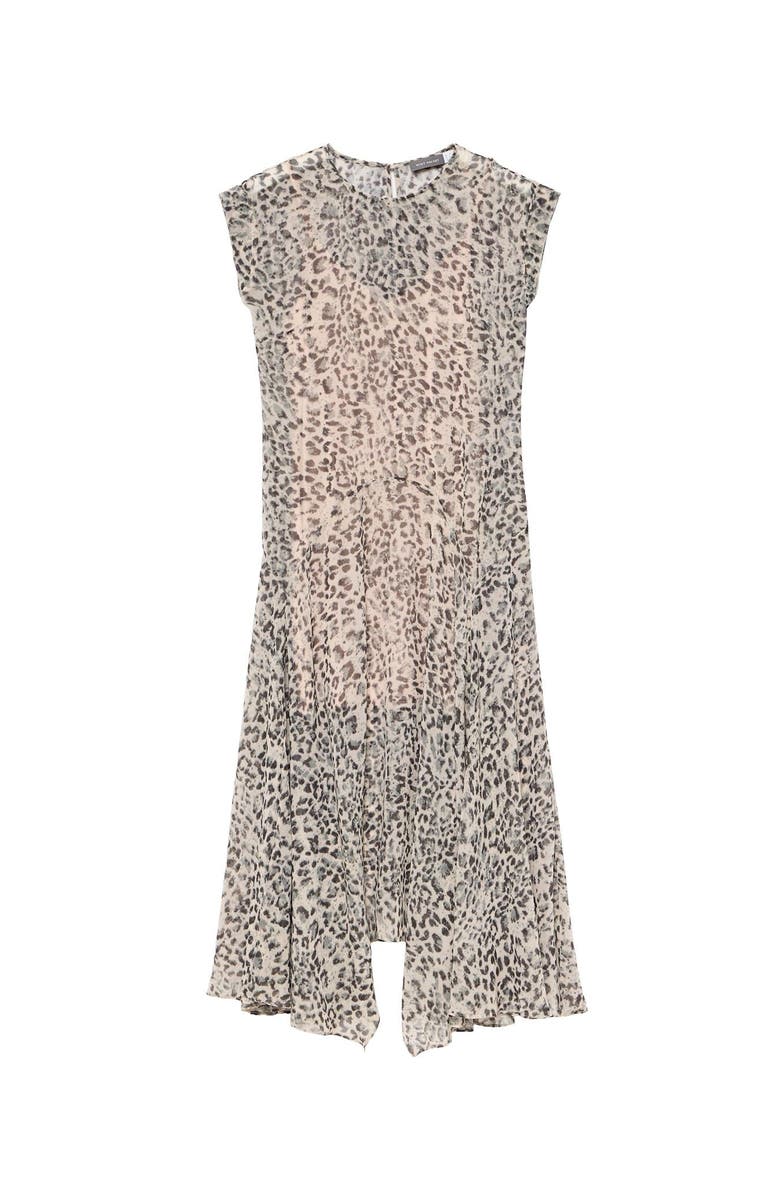 MINT VELVET Leopard Print Cap Sleeve Midi Dress, Alternate, color, Camel