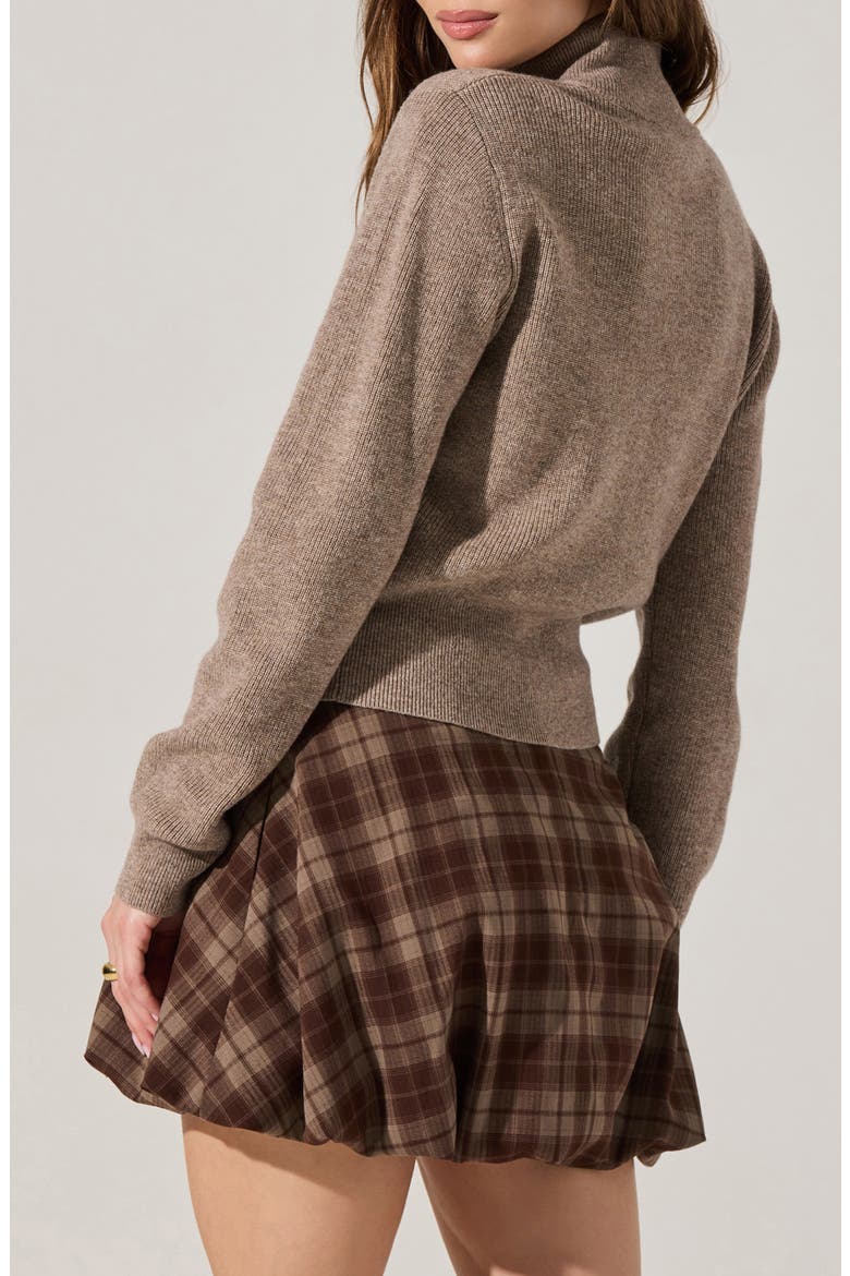 Tawni Stand Collar Cardigan, Alternate, color, TAUPE