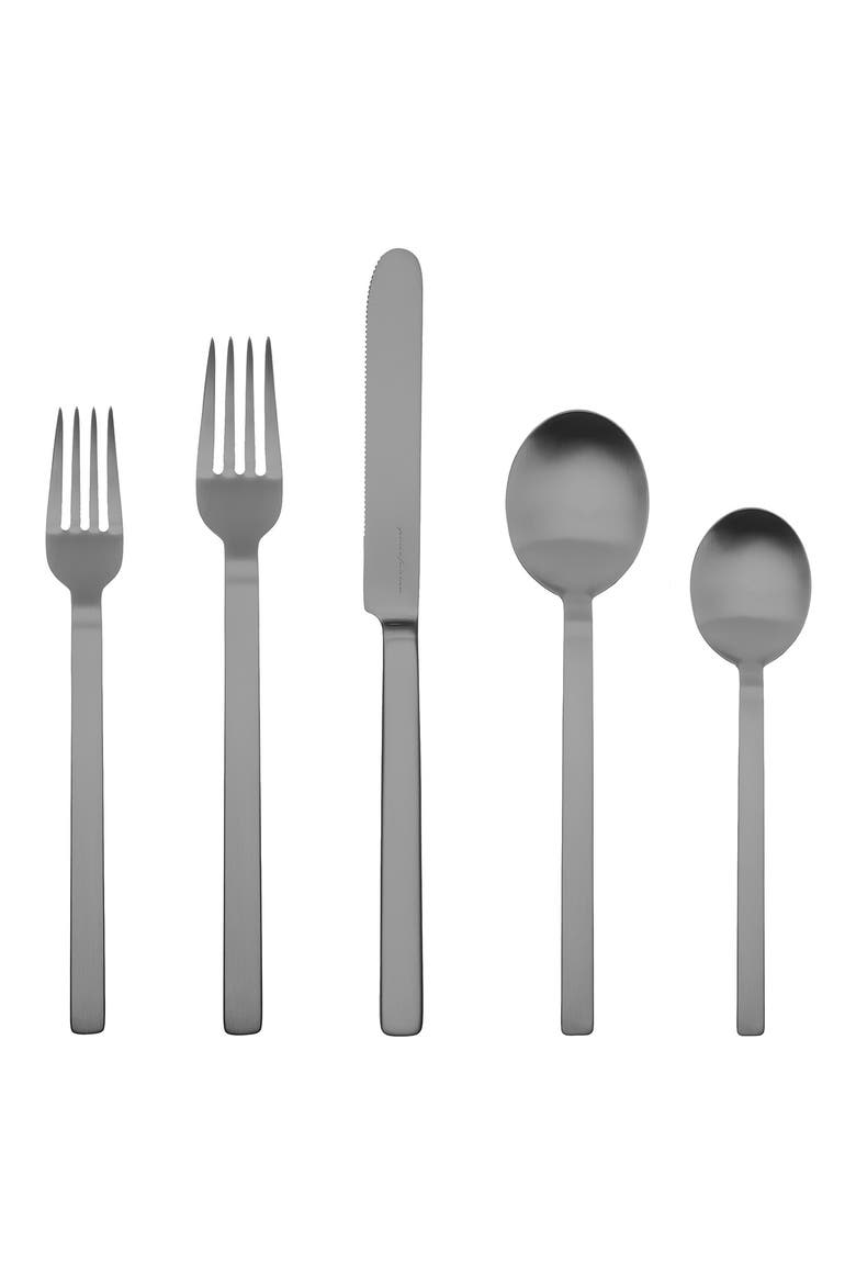 Stile Ice 5-Piece Place Setting, Main, color, BLACK