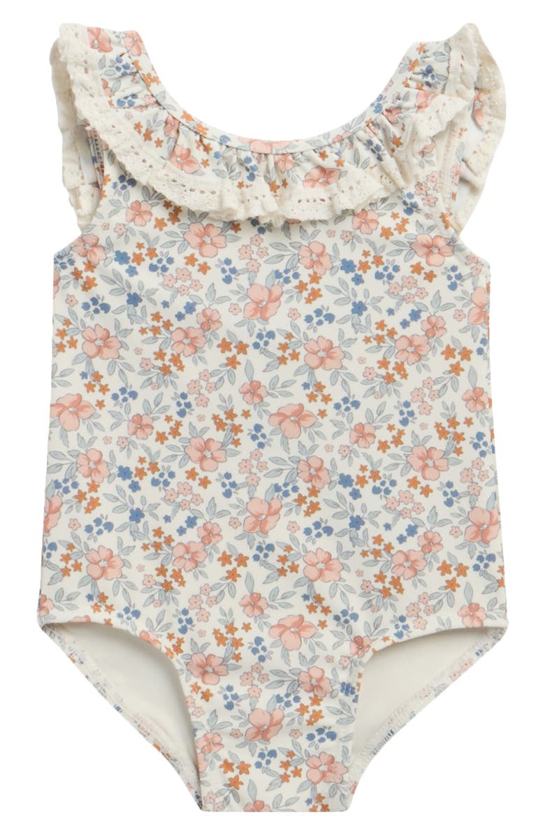 Rylee + Cru Margaret One-Piece Swimsuit, Main, color, Ivory