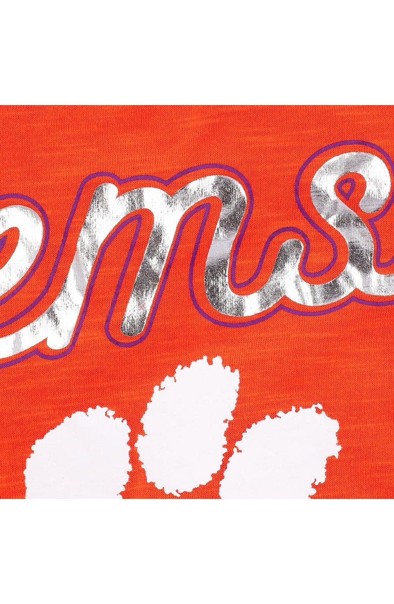 G-III 4HER BY CARL BANKS Women's G-III 4Her by Carl Banks Orange Clemson Tigers Game Time Burnout Cover-Up V-Neck Dress, Alternate, color, Orange