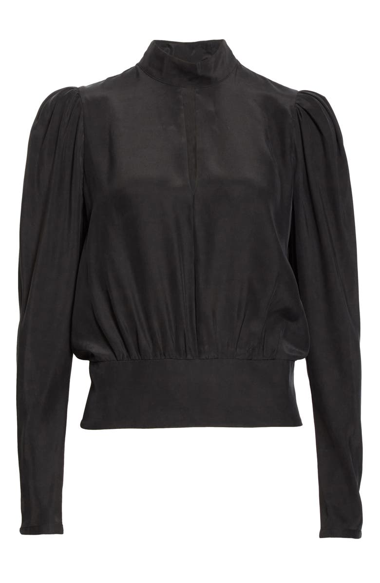 FRAME Keyhole Silk Satin Top, Alternate, color, 