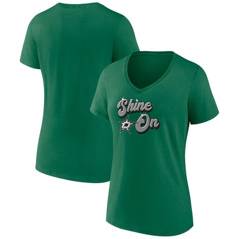 Women's Fanatics Kelly Green Dallas Stars Iconic V-Neck T-Shirt