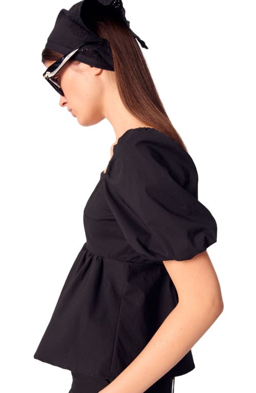 Maje Poplin Balloon Sleeve Top In Black
