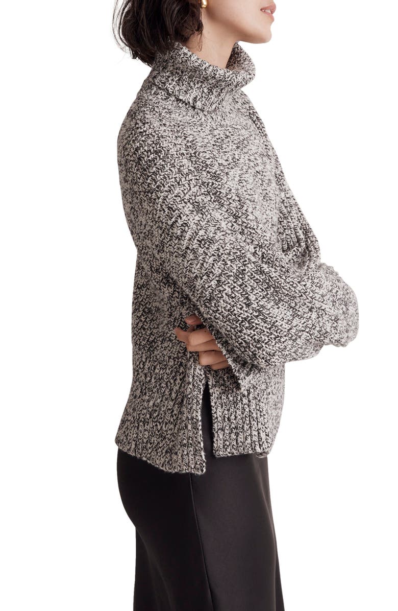 Madewell Marl Wide Rib Turtleneck Sweater, Alternate, color, 