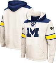 COLOSSEUM Men's Colosseum Cream Michigan Wolverines Big & Tall Hockey Lace-Up Pullover Hoodie