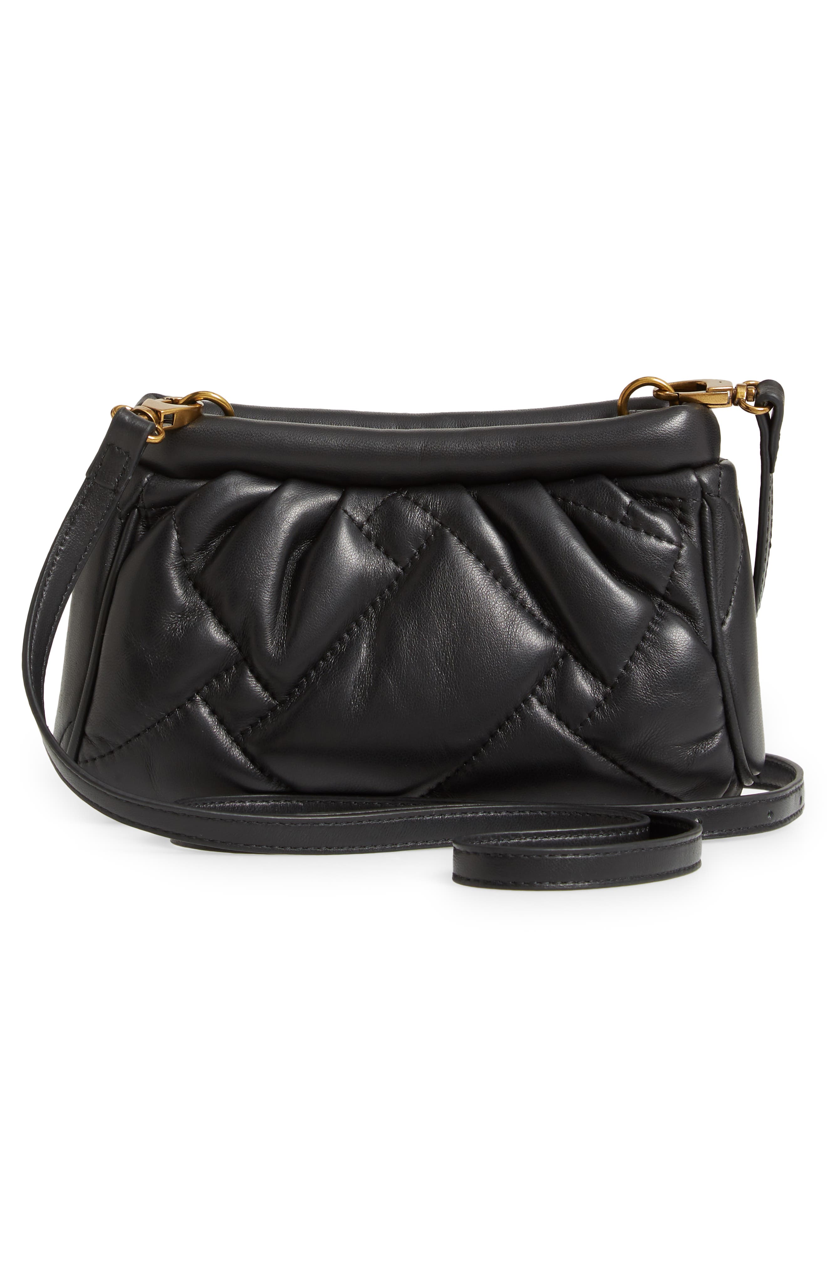 Kensington Quilted Leather Clutch, Alternate, color, BLACK