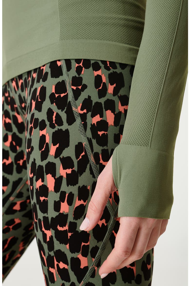Athlete Seamless Half-Zip Workout Top, Alternate, color, HEATH GREEN