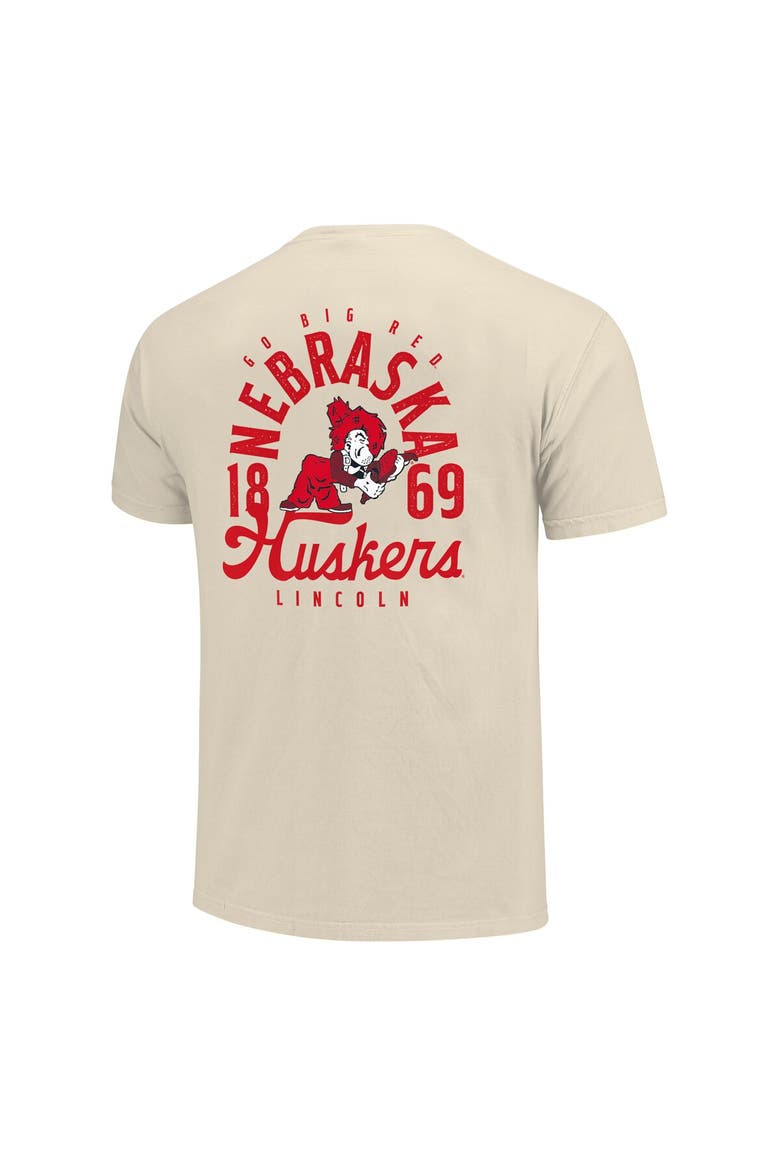 Men's Cream Nebraska Huskers Comfort Colors Mascot Overlay T-Shirt, Alternate, color, Cream
