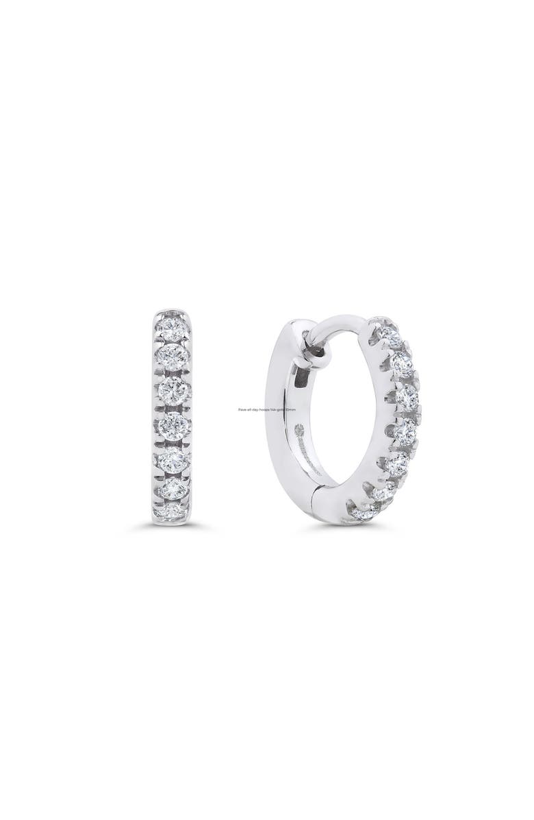 Seed2Stone Pavé-All-Day Hoops, Main, color, White Gold