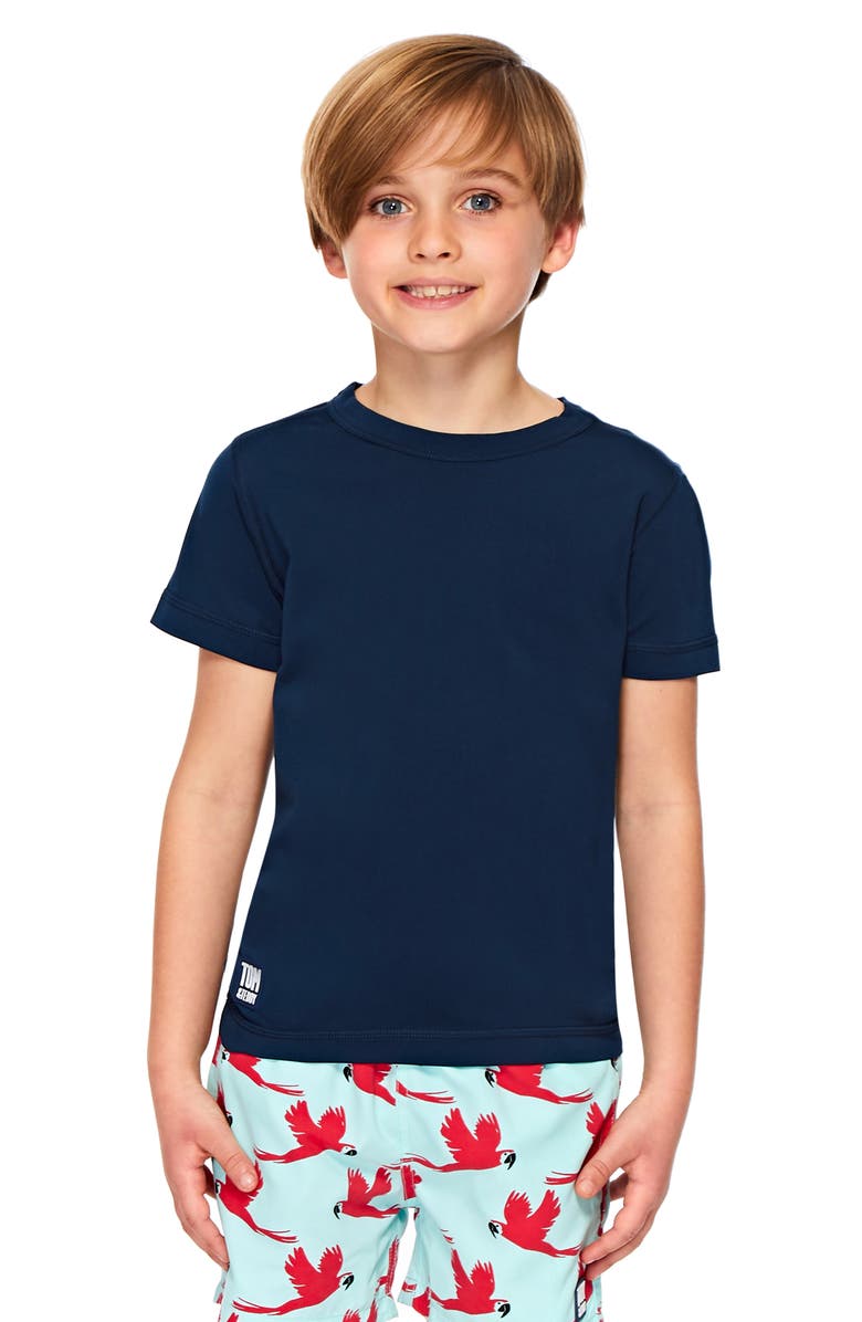 Tom & Teddy Kids' Short Sleeve Rashguard, Alternate, color, Deep Blue