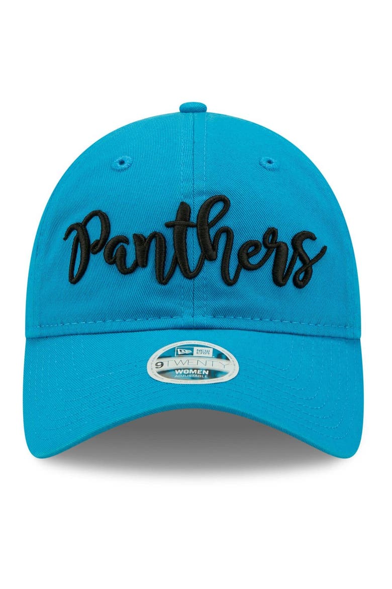 Women's New Era Blue Carolina Panthers Script 9TWENTY Adjustable Hat, Alternate, color, Blue