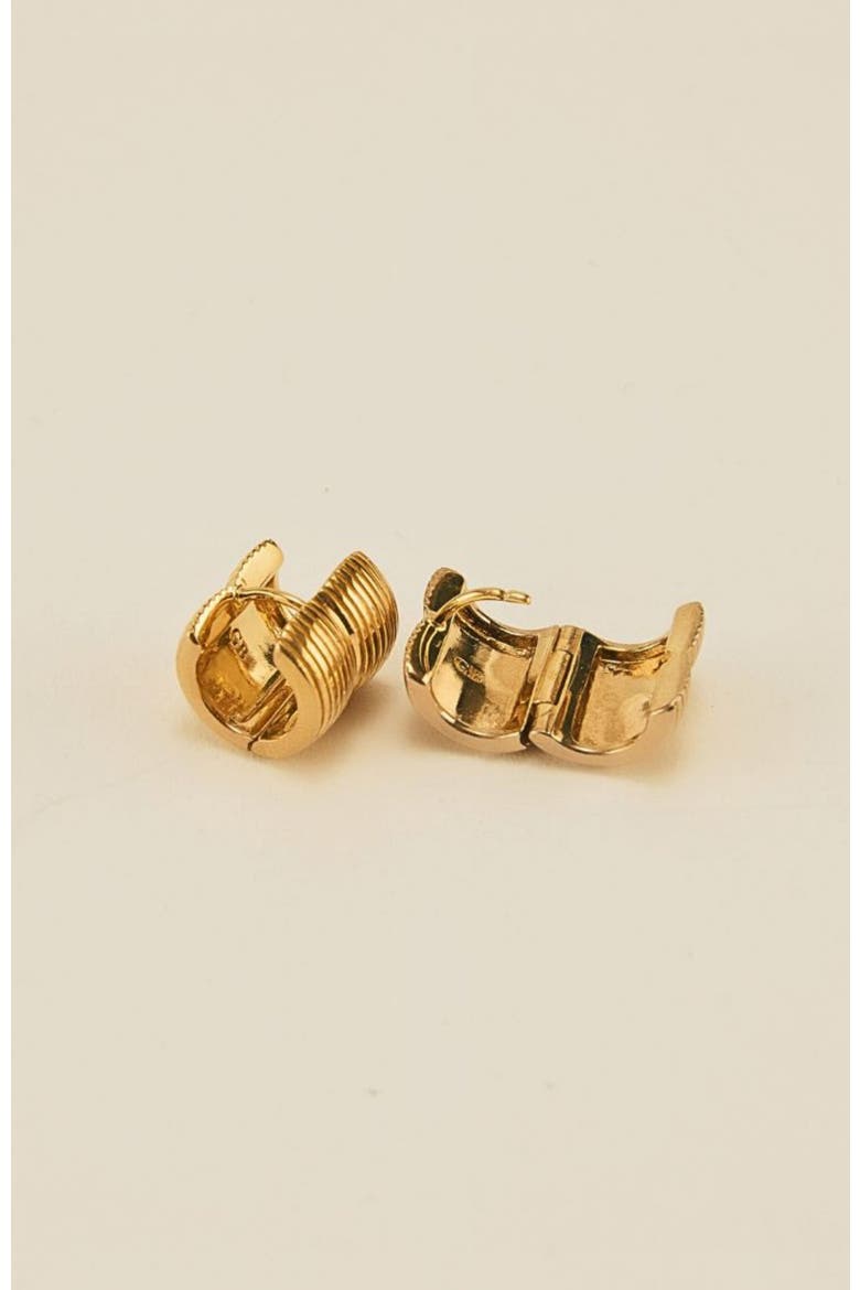 Lina Double Hoop Huggie Earring, Alternate, color, Gold