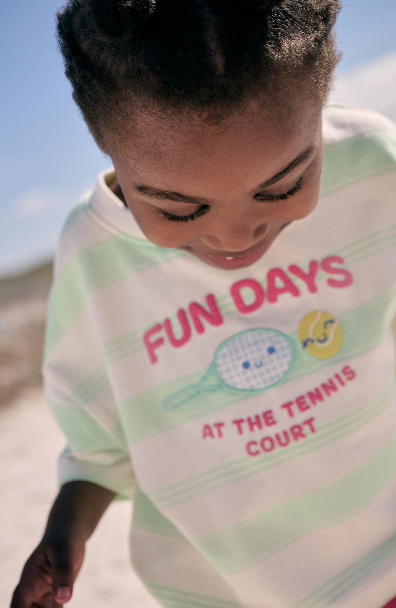 NEXT Kids' Fun Days Tennis Cotton Graphic T-Shirt & Terry Shorts Set, Alternate, color, Pink