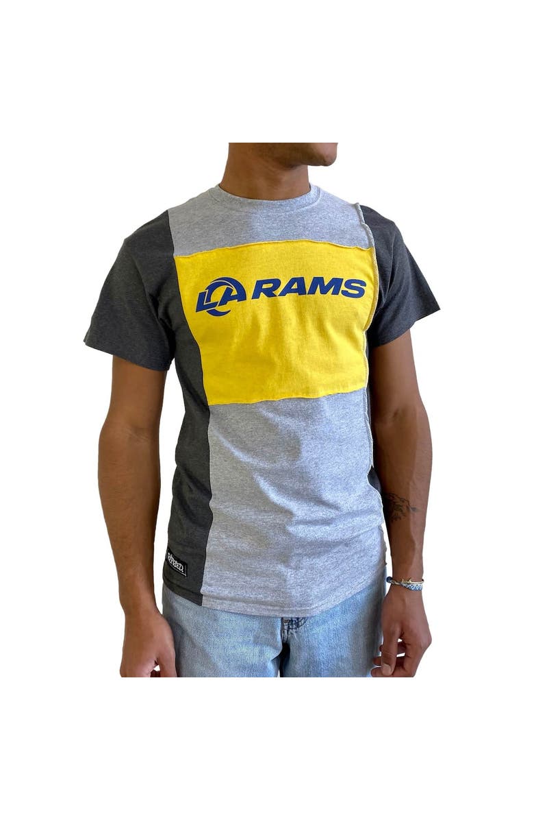 REFRIED APPAREL Men's Refried Apparel Heather Gray Los Angeles Rams Sustainable Split T-Shirt, Main, color, Heather Gray
