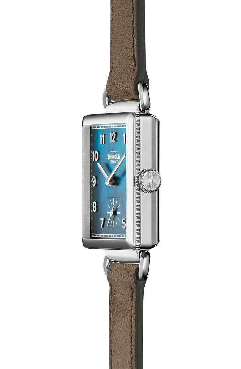 Shinola Cass Leather Strap Watch, 28mm, Alternate, color, 
