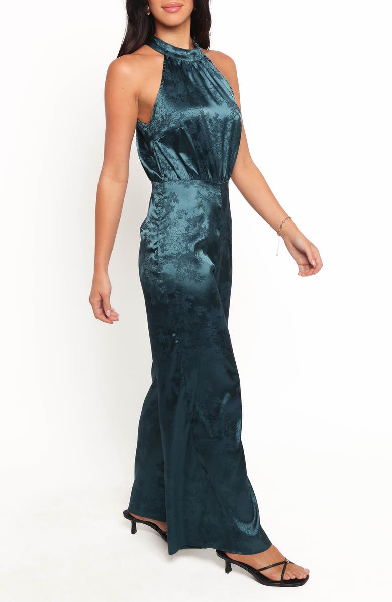 Petal & Pup Shellbie Halter Wide Leg Jumpsuit, Alternate, color, Teal
