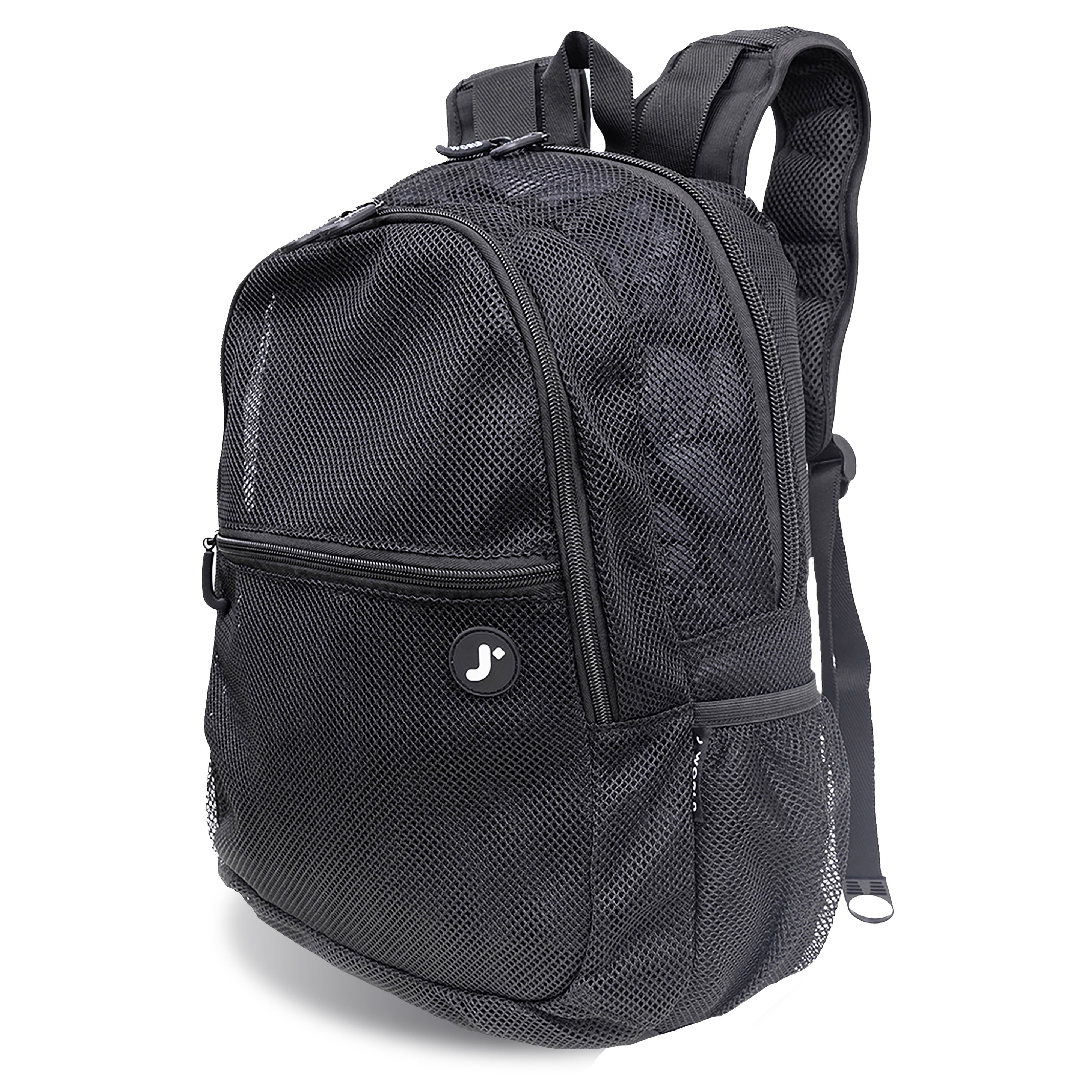 J World Mesh See-through Backpack for School, Alternate, color, Black