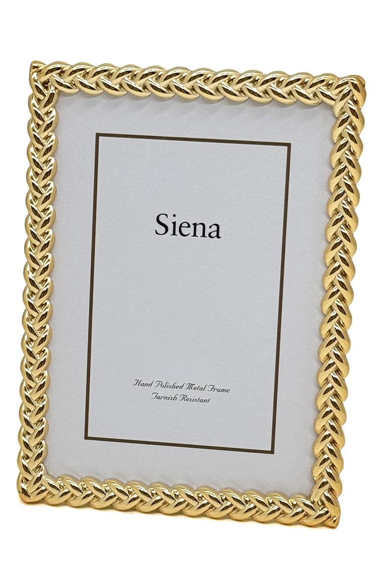 Siena Goldtone Braid 5" x 7" Picture Frame, Main, color, Gold